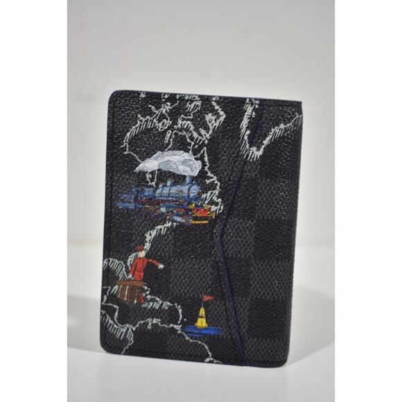 Louis Vuitton Maps Damier Graphite Renaissance Logo Pocket Organizer Wallet - Picture 5 of 8
